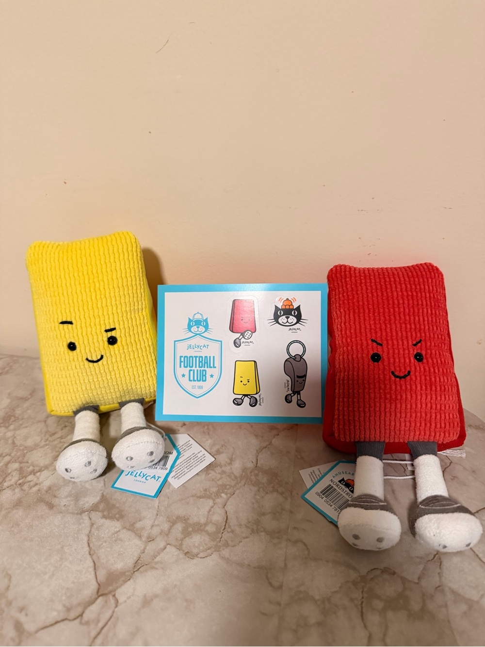 Jellycat Warni Yellow Card and Fowla Red Card BNWT - World Cup Exclusives